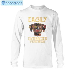 easily distracted by books and dogs t shirt long sleeve tee 6 300x300 image Easily Distracted By Books And Dogs T-Shirt Long Sleeve Tee Product Photo 7