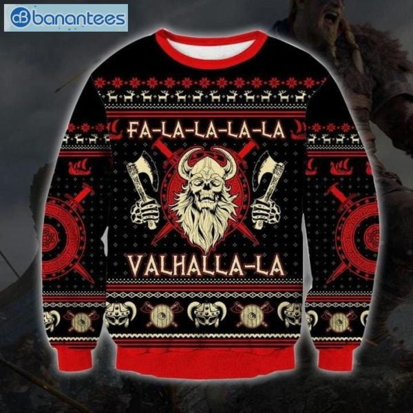 FA La Valhalla-la Viking Christmas Ugly Sweater Product Photo 1