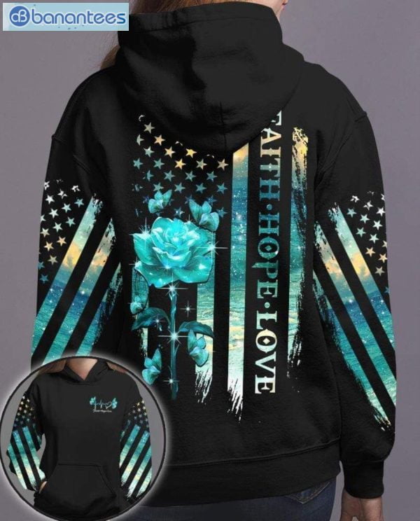 Faith Hope Love Rose Blue Hoodie Or Leggings Product Photo 2
