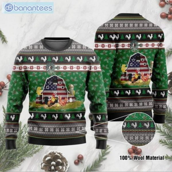 Farming Chickens Christmas Ugly Sweater Product Photo 1
