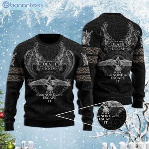 Fear Not Death For The Hour Of Your Doom Viking God Ugly Christmas Sweaterproduct photo 1