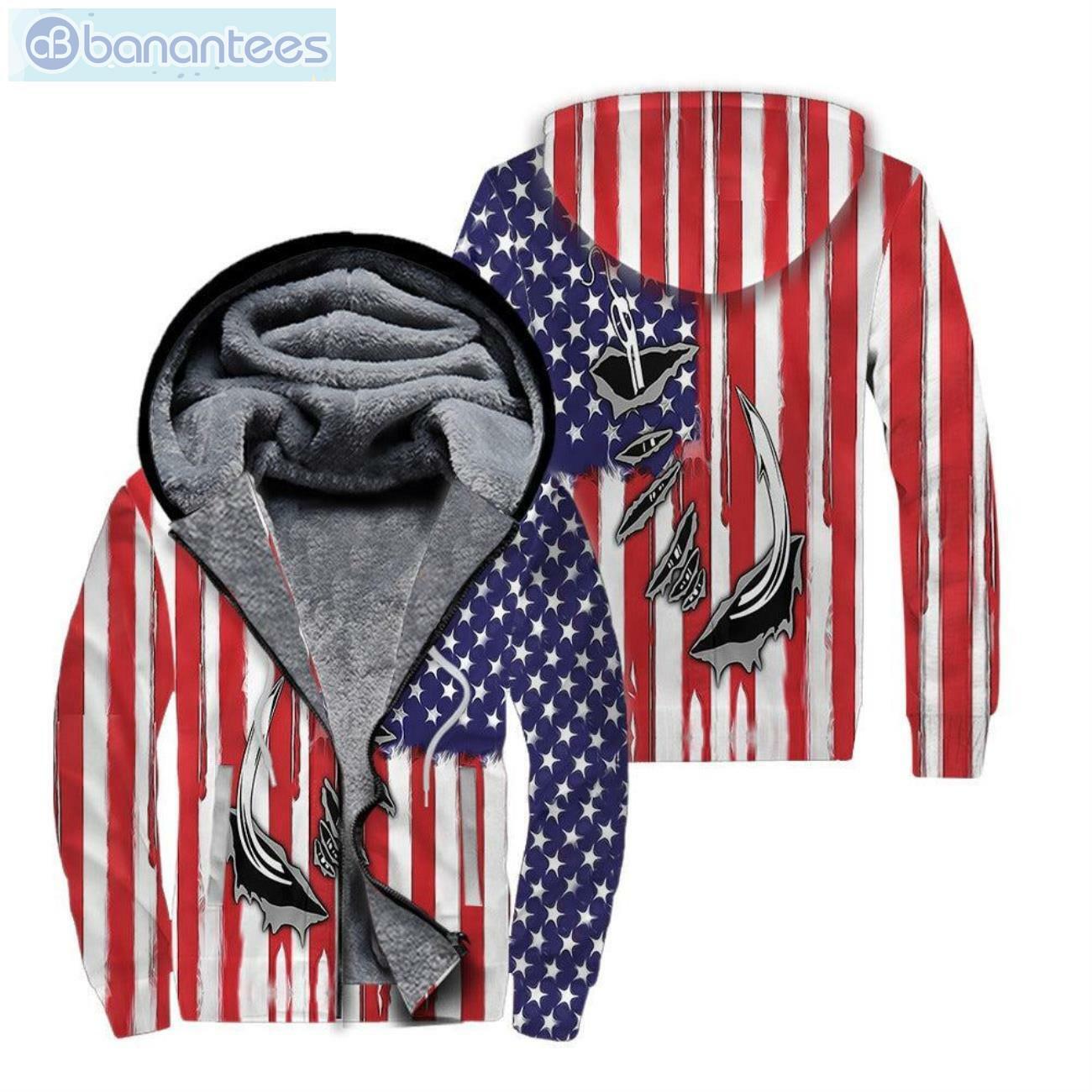 Fish Hook American Flag All Over Print Fleece Zip Hoodie Fish Hook American Flag All Over Print Fleece Zip Hoodieproduct photo 1