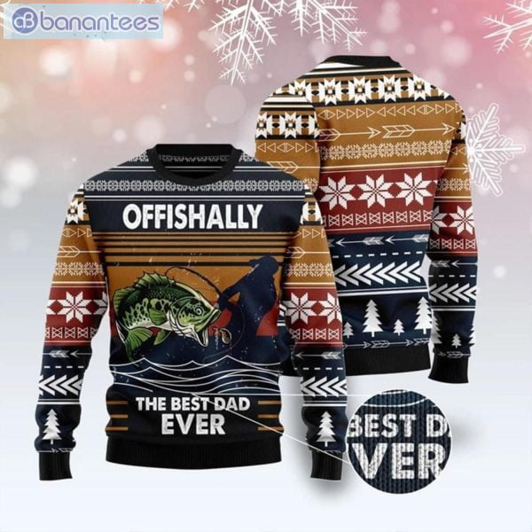 Fishing Offishally The Best Eve Retro Vintage Ugly Sweater Product Photo 1