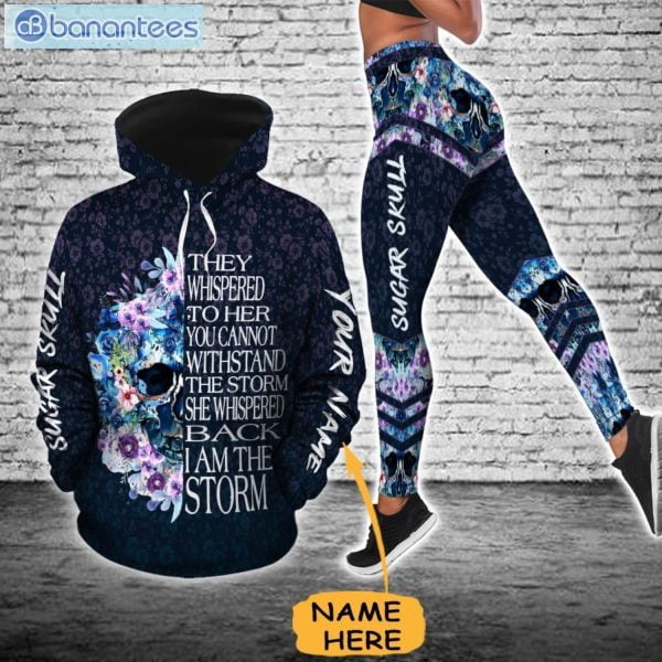 Flower Sugar Skull Personalized 3D Printed Leggings Hoodie Set Product Photo 2