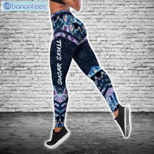 Flower Sugar Skull Personalized 3D Printed Leggings Hoodie Set Product Photo 3