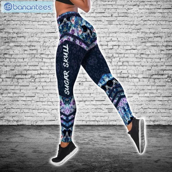 Flower Sugar Skull Personalized 3D Printed Leggings Hoodie Set Product Photo 3