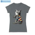 Fluffy Cat Autism Awareness Peace Love T-Shirt Long Sleeve Tee Product Photo 1
