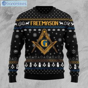 Freemason Black Christmas Ugly Sweater Product Photo 1
