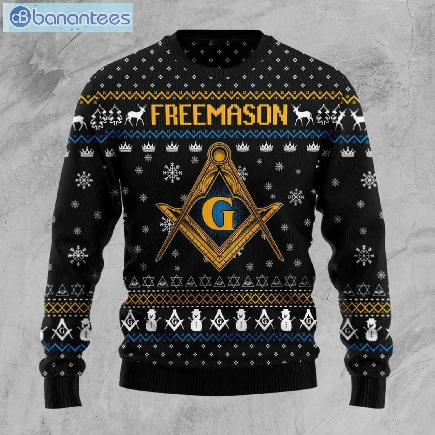 Freemason Black Christmas Ugly Sweater Freemason Black Christmas Ugly Sweater Product Photo 1