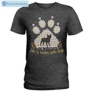 French Bulldog Daisy Life Is Better With Dogs T-Shirt Long Sleeve Tee Product Photo 2