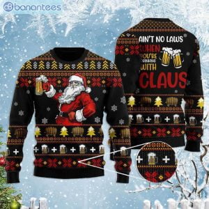 Funny Drinking With Claus Funny Santa Ugly Christmas Sweaterproduct photo 1