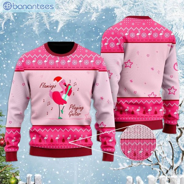 Funny Flamingo Playing Guitar Christmas Ugly Christmas Sweaterproduct photo 1