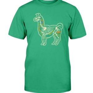 Funny Lama Skull Skeleton Halloween T-Shirt Product Photo 2