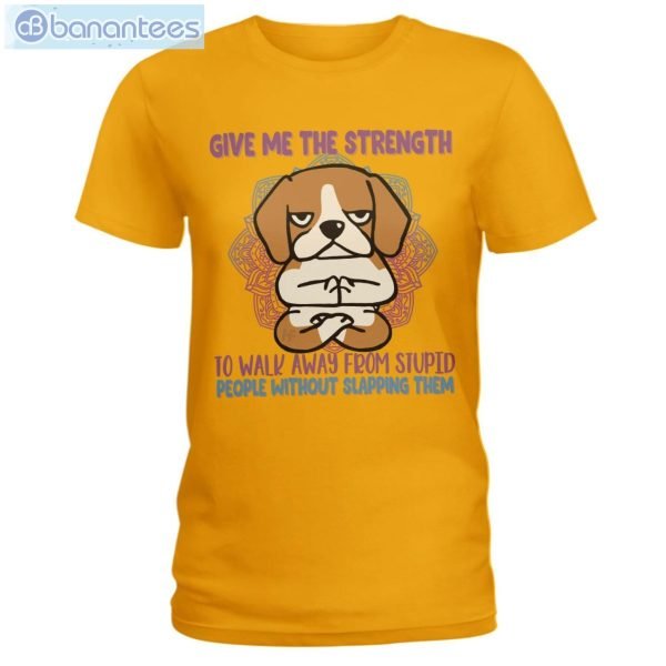 Give Me The Strength To Walk Away Yoga Dogs Beagles T-Shirt Long Sleeve Tee Product Photo 2