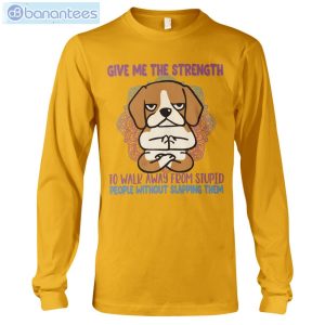 Give Me The Strength To Walk Away Yoga Dogs Beagles T-Shirt Long Sleeve Tee Product Photo 4