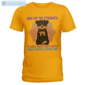 Give Me The Strength To Walk Away Yoga Dogs Rottweilers T-Shirt Long Sleeve Tee Product Photo 2
