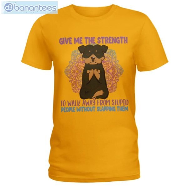 Give Me The Strength To Walk Away Yoga Dogs Rottweilers T-Shirt Long Sleeve Tee Product Photo 2