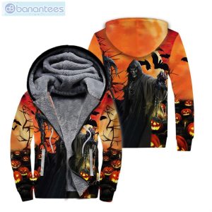 Grim Reaper Halloween All Over Print Fleece Zip Hoodieproduct photo 1