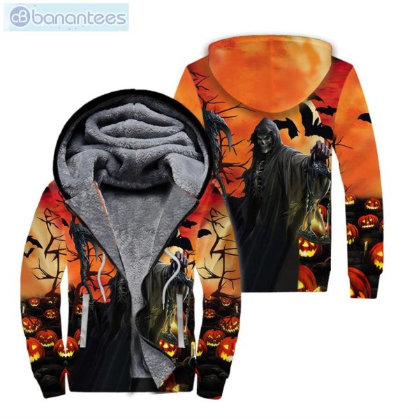 Grim Reaper Halloween All Over Print Fleece Zip Hoodieproduct photo 1