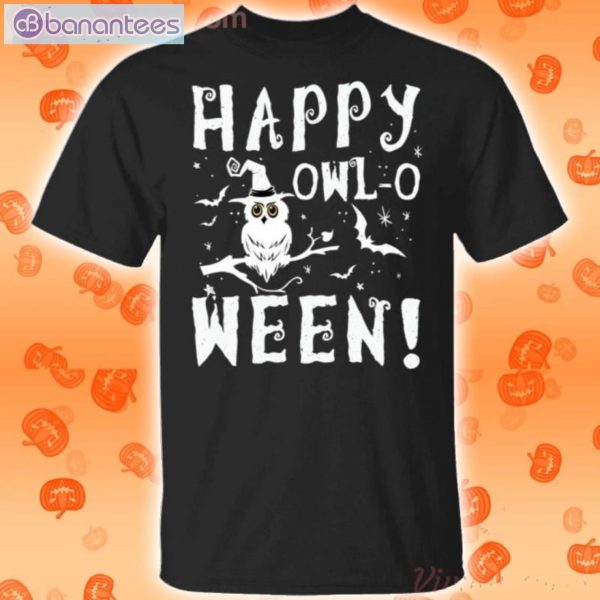 Happy Owl-O-Ween-Funny Owl Halloween T-Shirt Product Photo 1