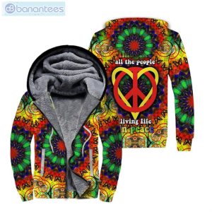 Hippie Heart Imagine All The People Living Life In Peace Fleece Zip Hoodieproduct photo 1