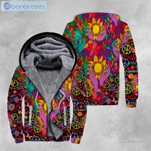 Hippie Style Sun Flower All Over Print Fleece Zip Hoodieproduct photo 1