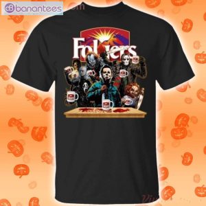 Horror Characters Drinking Folger Funny T-Shirt Product Photo 1