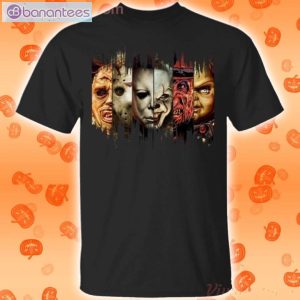 Horror Movies Characters Faces Halloween T-Shirt Product Photo 1