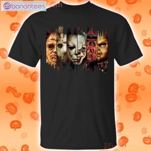 Horror Movies Characters Faces Halloween T-Shirt Product Photo 1