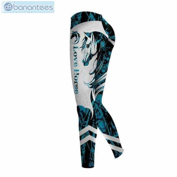 Horse Lover Blue And White Personalized Unique 3D Printed Leggings Hoodie Set Product Photo 3