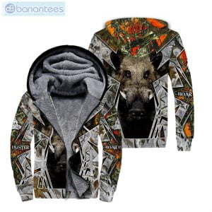 Hunting Lover Boar Hunting All Over Print Fleece Zip Hoodieproduct photo 1