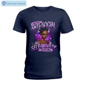 I Am Not Anti-Social Black Girls T-Shirt Long Sleeve Tee Product Photo 2