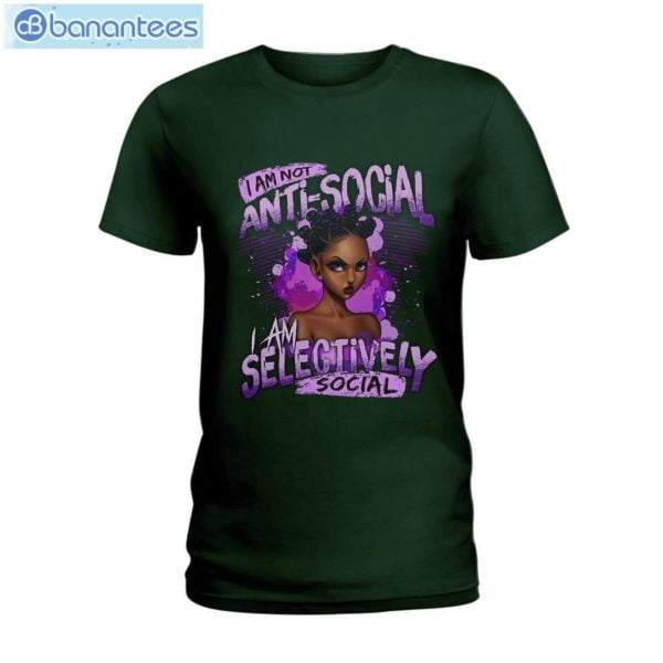 I Am Not Anti-Social Black Girls T-Shirt Long Sleeve Tee Product Photo 3