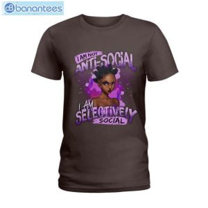 I Am Not Anti-Social Black Girls T-Shirt Long Sleeve Tee Product Photo 4