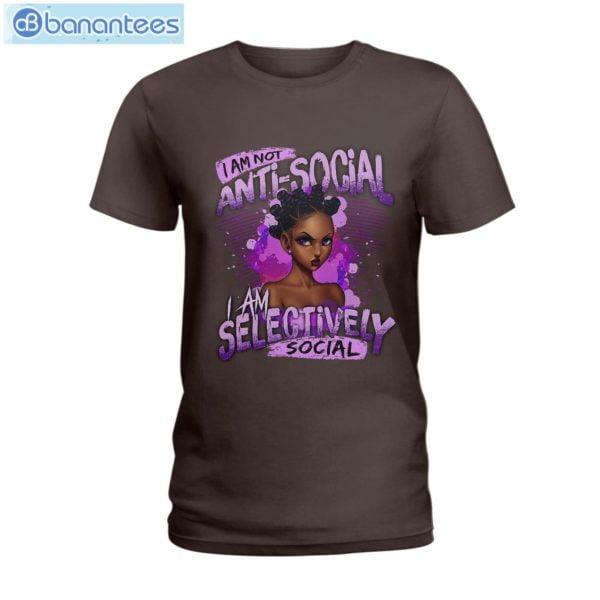 I Am Not Anti-Social Black Girls T-Shirt Long Sleeve Tee Product Photo 4