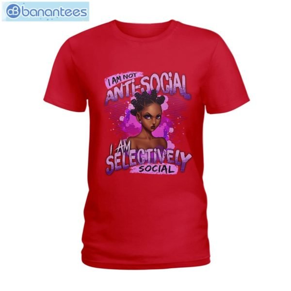 I Am Not Anti-Social Black Girls T-Shirt Long Sleeve Tee Product Photo 5
