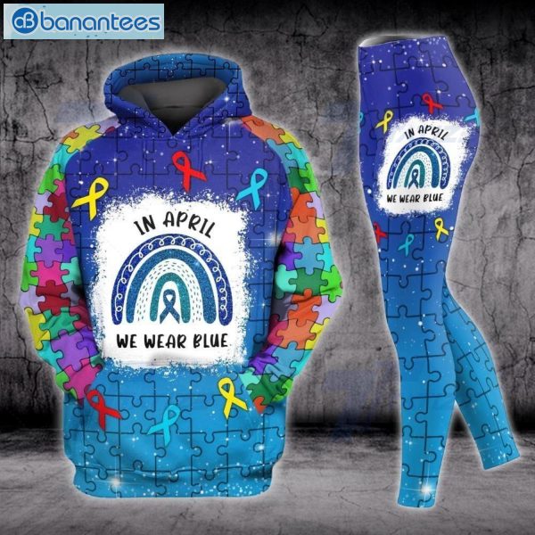 In April I Wear Blue 3D All Over Printed Hoodie Leggings Set Product Photo 2