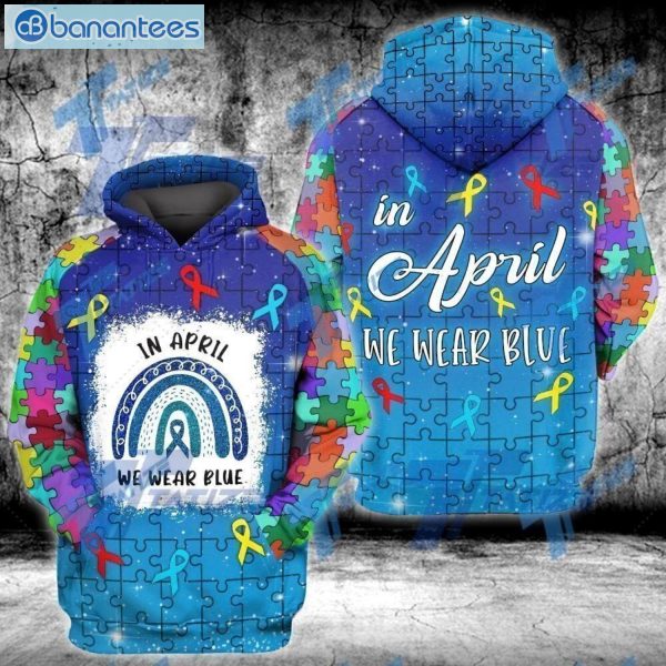In April I Wear Blue 3D All Over Printed Hoodie Leggings Set Product Photo 1