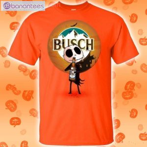 Jack Skellington Hold Busch Beer Halloween T-Shirt Product Photo 2