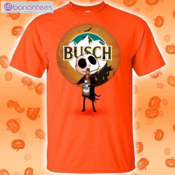 Jack Skellington Hold Busch Beer Halloween T-Shirt Product Photo 2