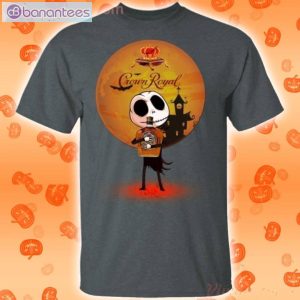 Jack Skellington Holding Crown Royal Canadian Whisky Halloween T-Shirt Product Photo 2