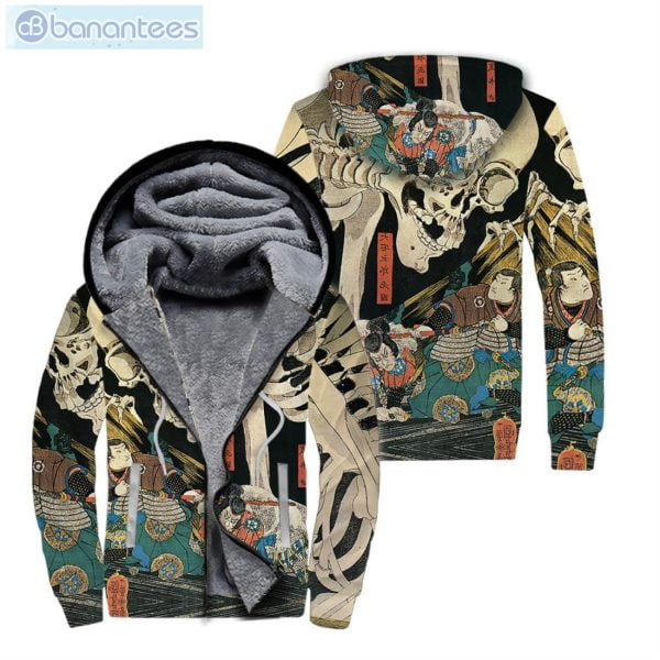 Japanese Aesthetic Ukiyoe All Over Print Fleece Zip Hoodieproduct photo 1