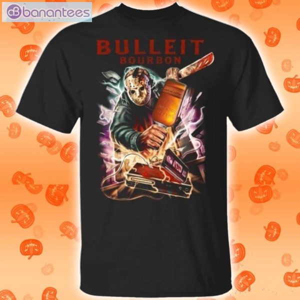 Jason Voorhees And Bulleit Bourbon Whisky Halloween T-Shirt Product Photo 1