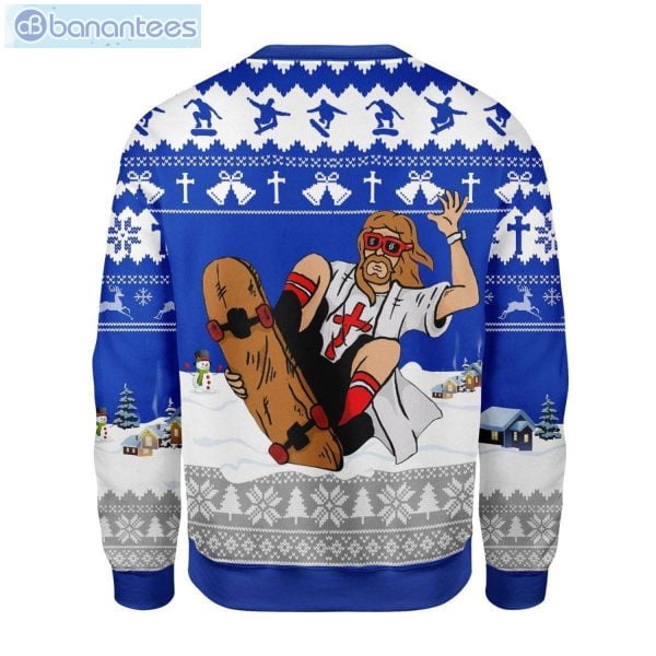Jesus Skateboarding Christmas Ugly Sweater Product Photo 2