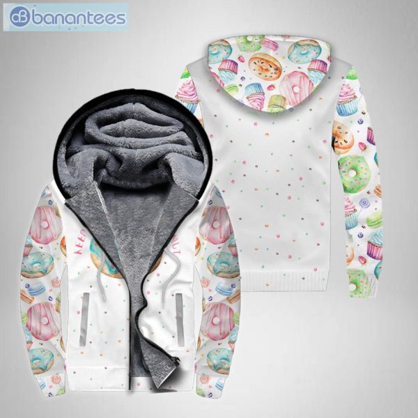 Keep Calm And Eat Donut All Over Print Fleece Zip Hoodieproduct photo 1