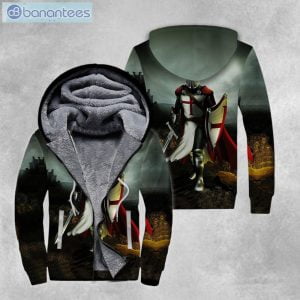 Knights Templar All Over Print Fleece Zip Hoodieproduct photo 1