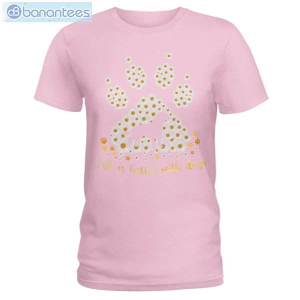 Labrador Retriever Daisy Life Is Better With Dogs T-Shirt Long Sleeve Tee Product Photo 3