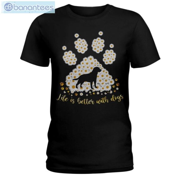 Labrador Retriever Daisy Life Is Better With Dogs T-Shirt Long Sleeve Tee Product Photo 1