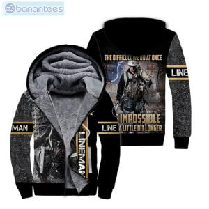 Lineman BEst Gift All Over Print Fleece Zip Hoodieproduct photo 1