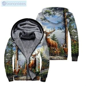 Love Deer Hunting All Over Print Fleece Zip Hoodieproduct photo 1